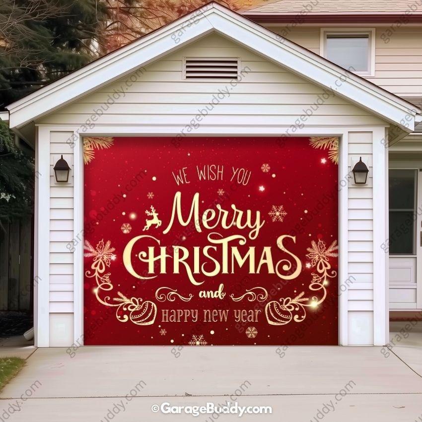 Merry Christmas B | Christmas Garage Door Cover - Free Shipping