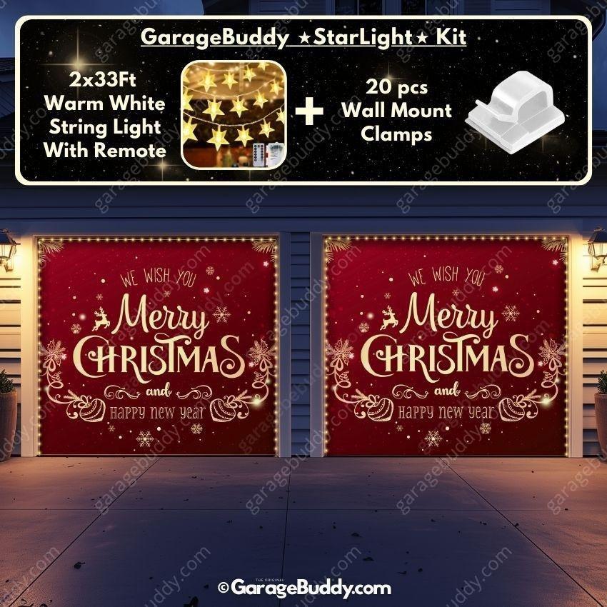 Merry Christmas B | Christmas Garage Door Cover - Free Shipping