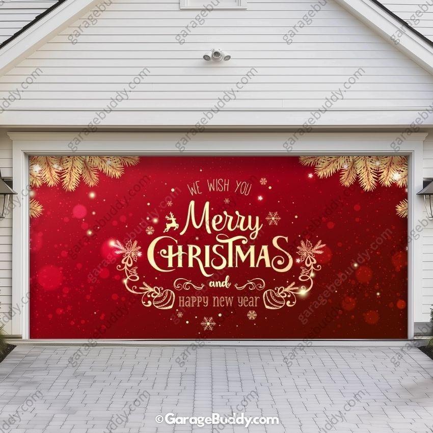 Merry Christmas B | Christmas Garage Door Cover - Free Shipping