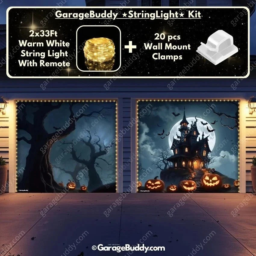 Haunted House (Glow) | Halloween Garage Door Cover - Free Shipping