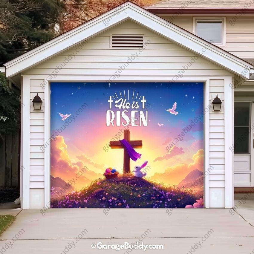 He Is Risen (Easter) | Festive Garage Door Cover - Free Shipping