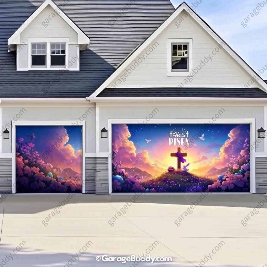 He Is Risen (Easter) | Festive Garage Door Cover - Free Shipping