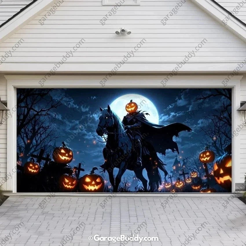 Headless Horseman (Glow) | Halloween Garage Door Cover - Free Shipping