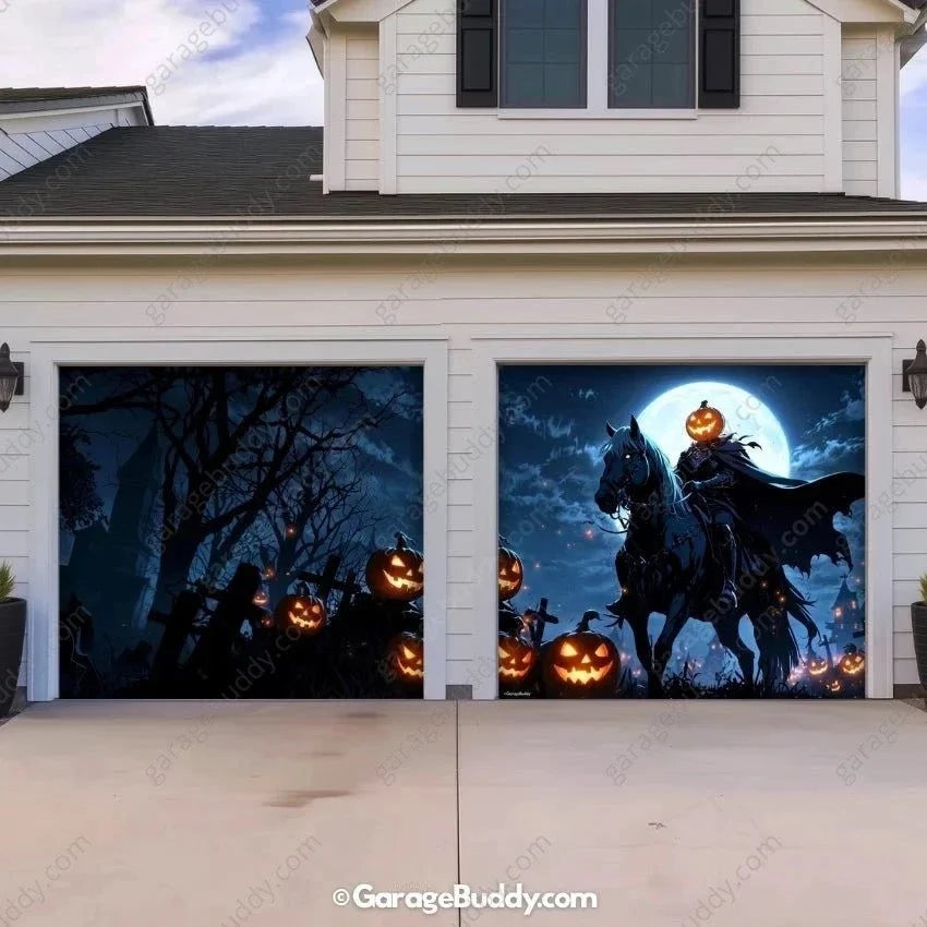 Headless Horseman (Glow) | Halloween Garage Door Cover - Free Shipping