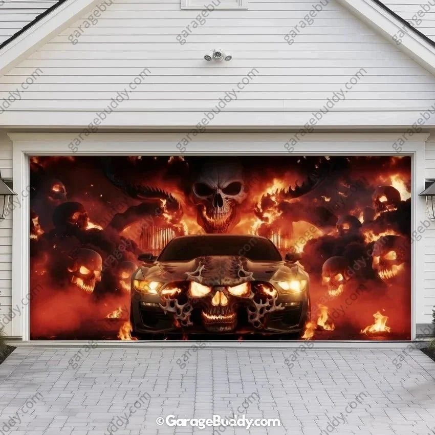 Hell Ride | Halloween Garage Door Cover - Free Shipping