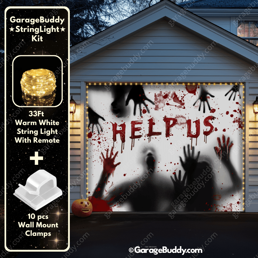 Help Us! | Halloween Garage Door Cover - Free Shipping