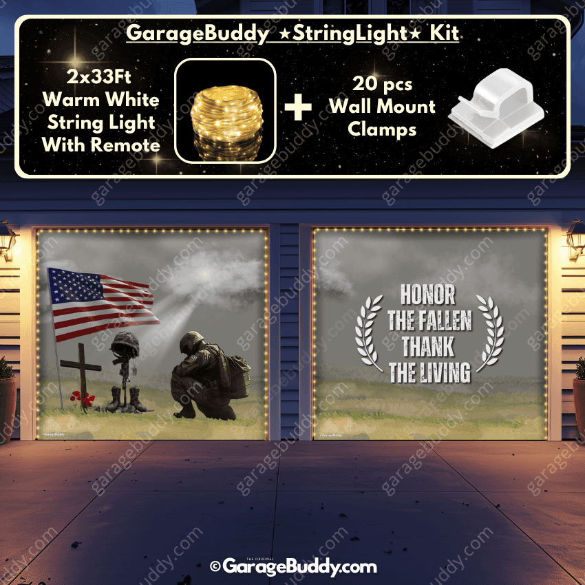 Honor The Fallen | Patriotic Veterans Garage Door Cover - Free Shipping