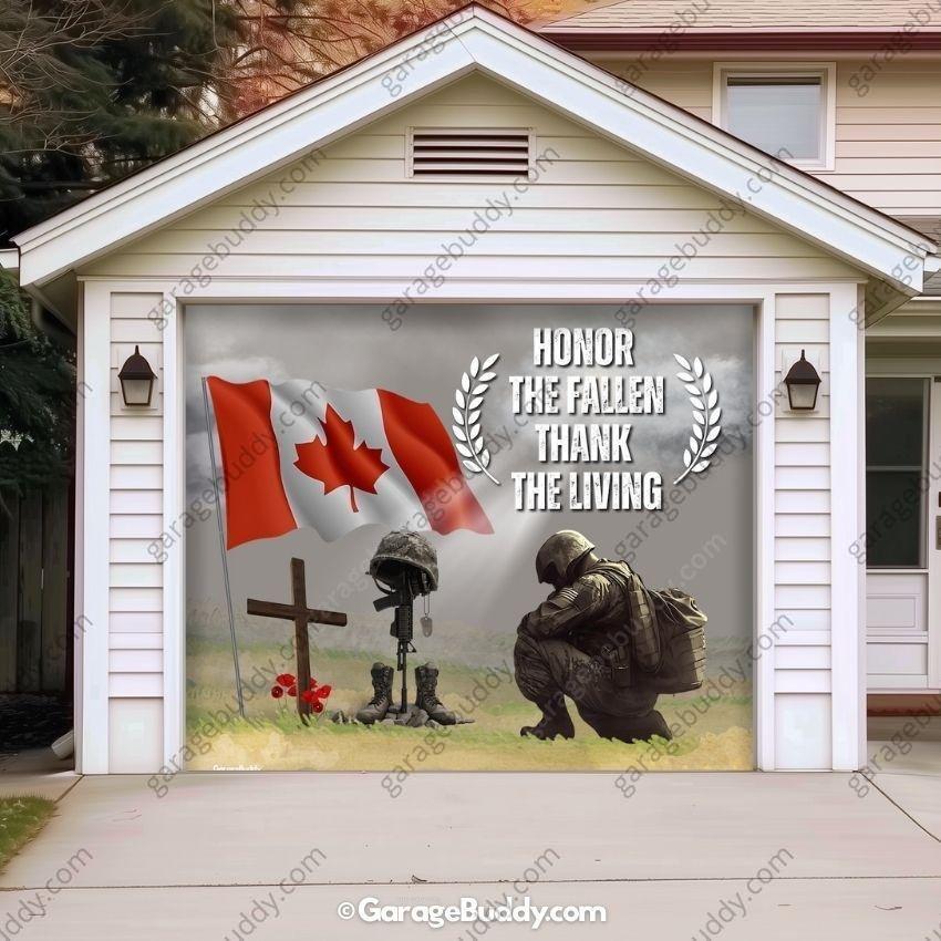 Honor The Fallen (CA) | Patriotic Garage Door Cover - Free Shipping
