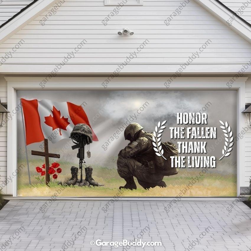 Honor The Fallen (CA) | Patriotic Garage Door Cover - Free Shipping