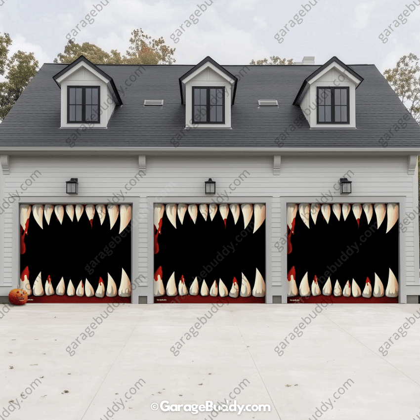 Monster Teeth | Halloween Garage Door Cover - Free Shipping