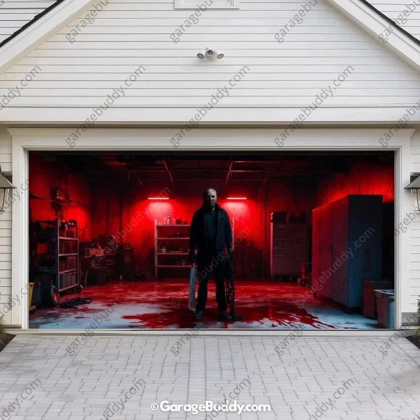 Masked Slasher | Halloween Garage Door Cover - Free Shipping