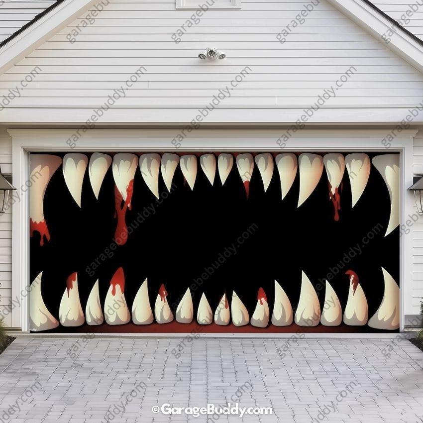 Monster Teeth | Halloween Garage Door Cover - Free Shipping