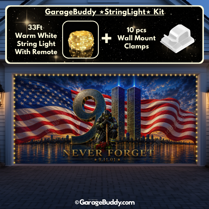 Never Forget | 9/11 Patriotic Garage Door Cover - Free Shipping