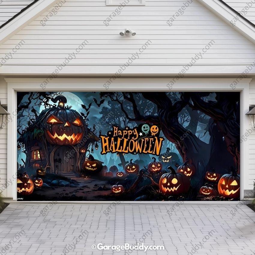 Pumpkin House | Halloween Garage Door Cover - Free Shipping