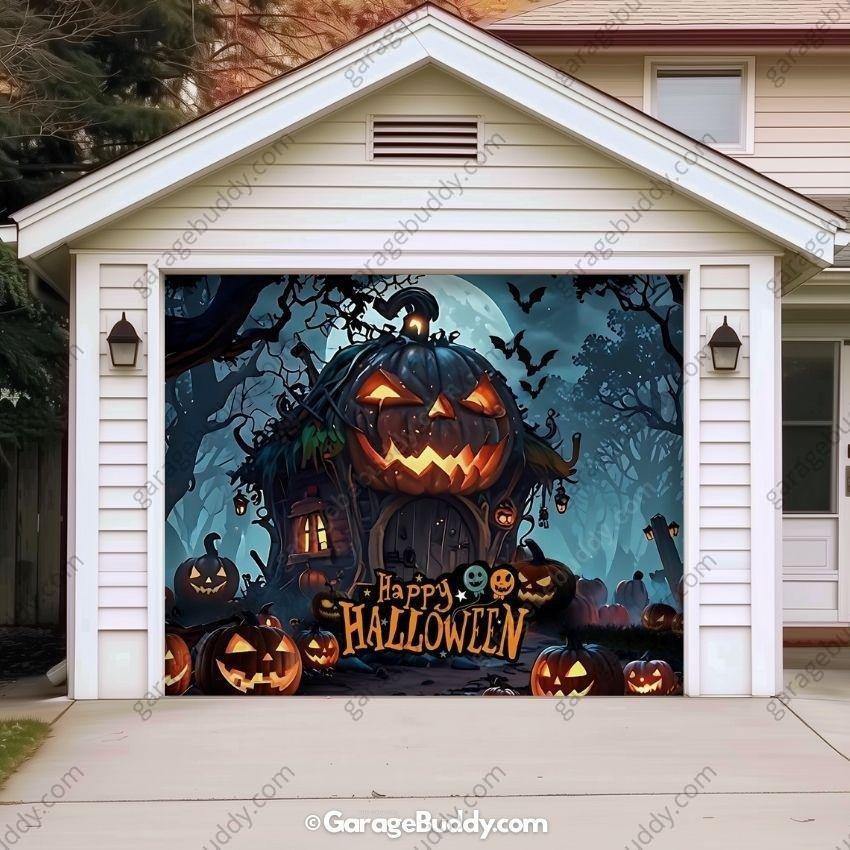 Pumpkin House | Halloween Garage Door Cover - Free Shipping