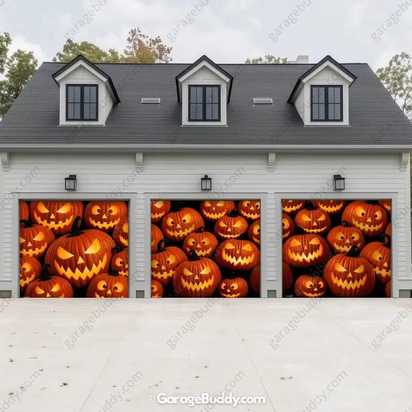 Pumpkin Parade (Glow) | Halloween Garage Door Cover - Free Shipping