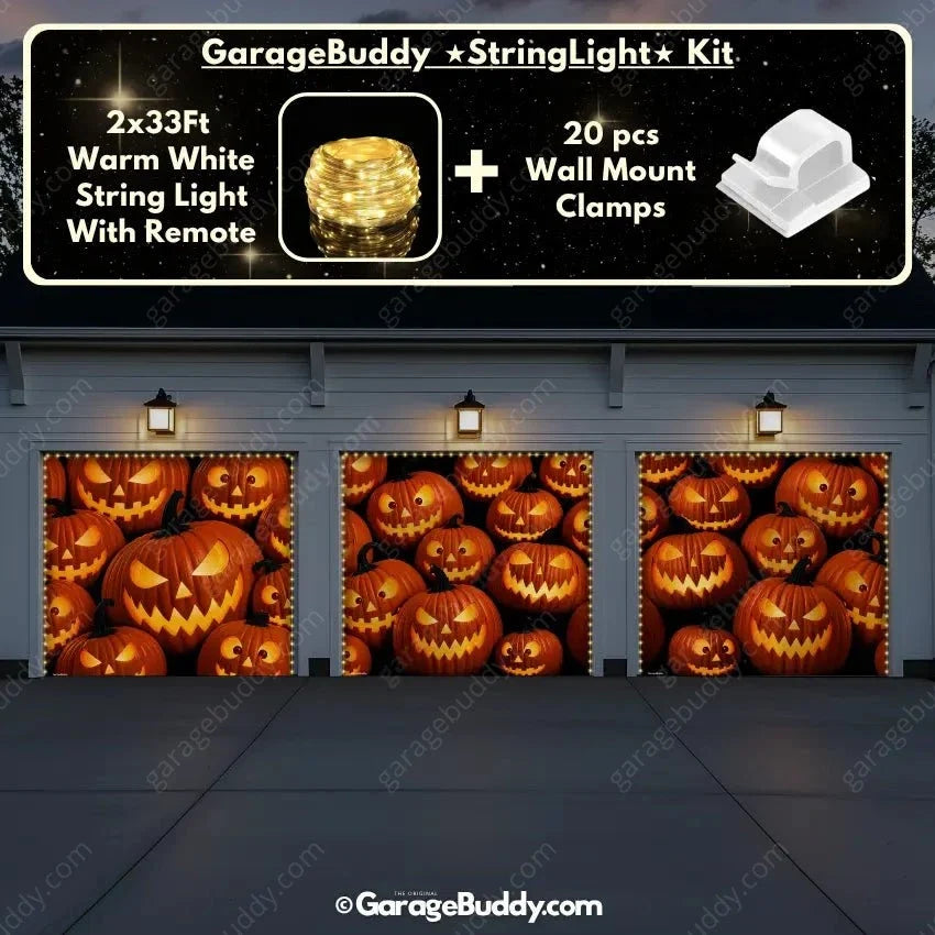 Pumpkin Parade (Glow) | Halloween Garage Door Cover - Free Shipping