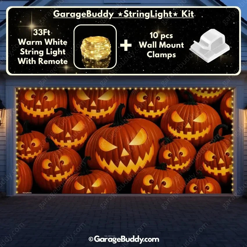 Pumpkin Parade (Glow) | Halloween Garage Door Cover - Free Shipping