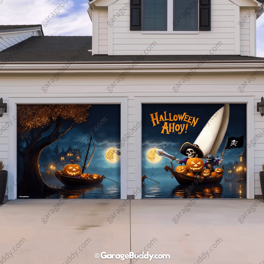 Pumpkin Pirates | Halloween Garage Door Cover - Free Shipping