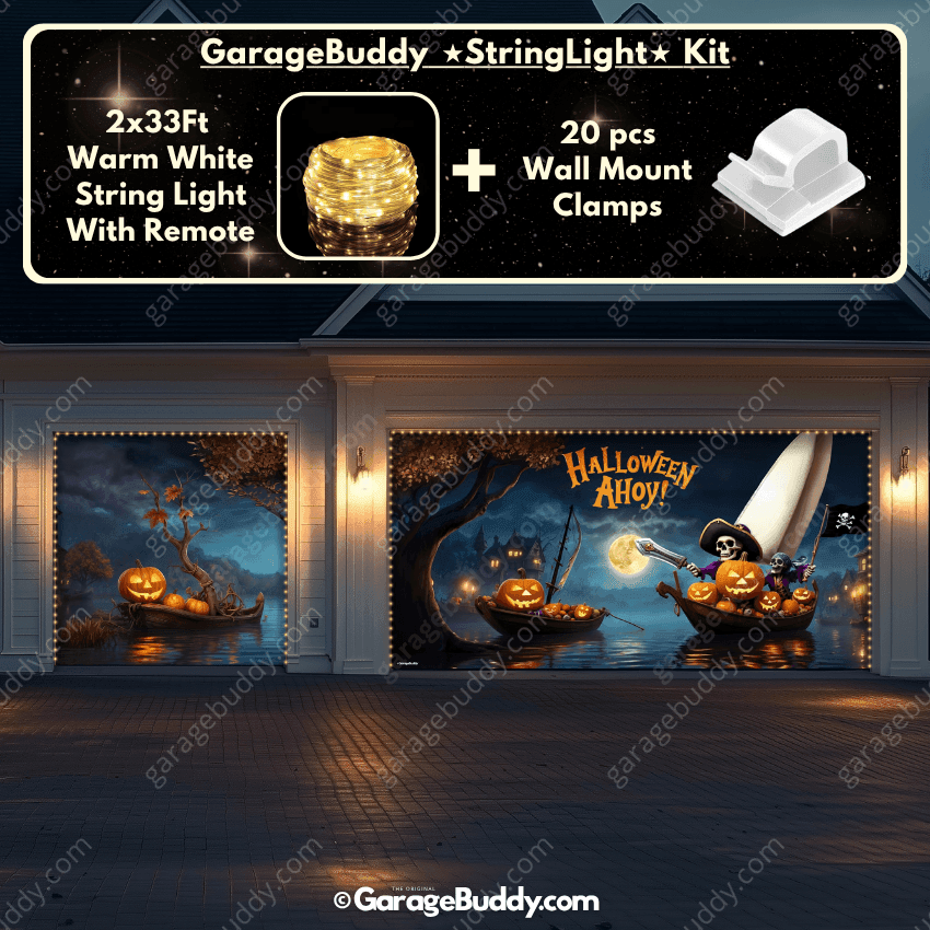 Pumpkin Pirates (Glow) | Halloween Garage Door Cover - Free Shipping