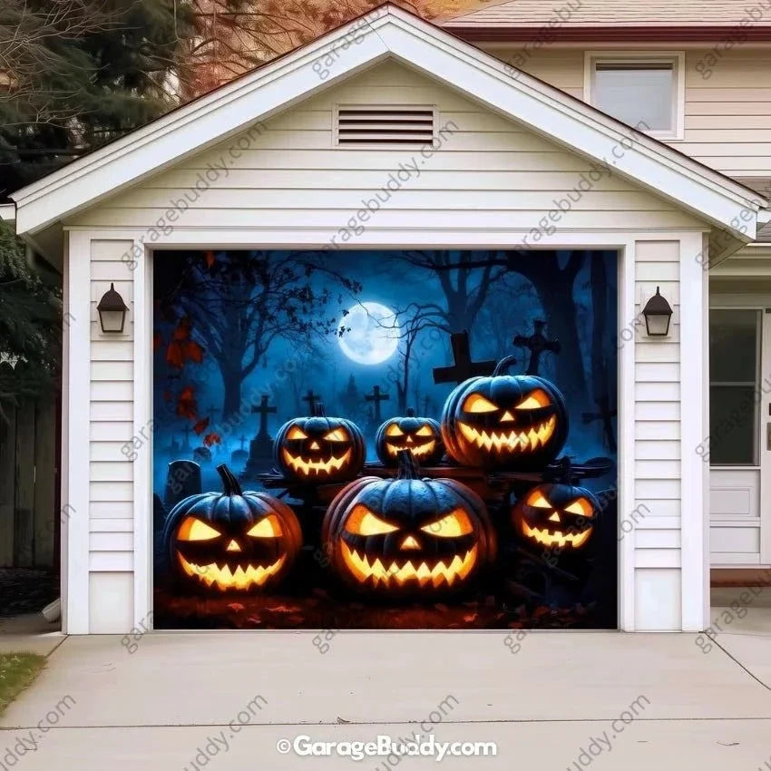 Cursed Pumpkins | Halloween Garage Door Cover - Free Shipping