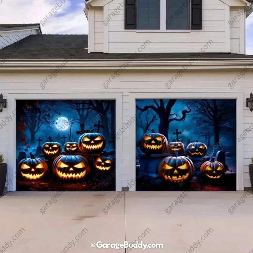 Cursed Pumpkins | Halloween Garage Door Cover - Free Shipping
