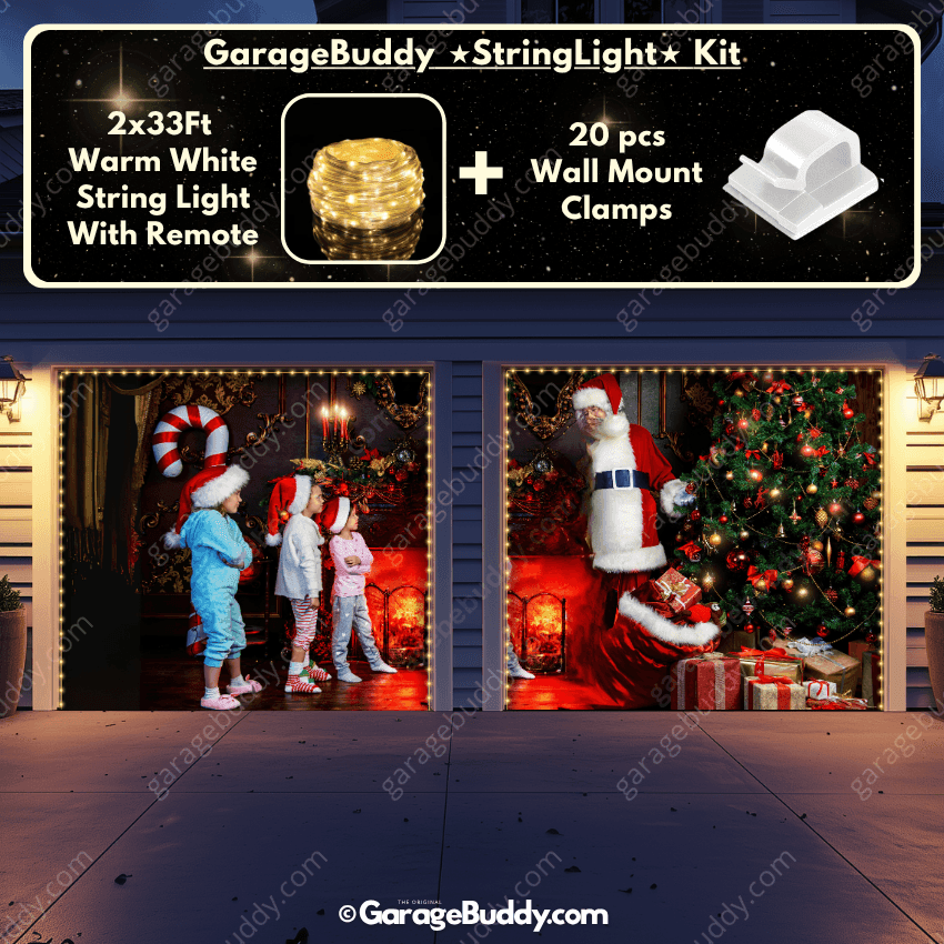 Santa With Kids | Christmas Garage Door Cover - Free Shipping