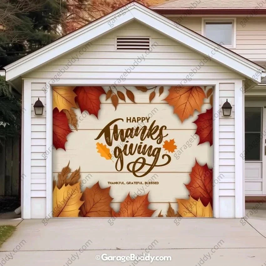 Happy Thanksgiving | Festive Garage Door Cover - Free Shipping