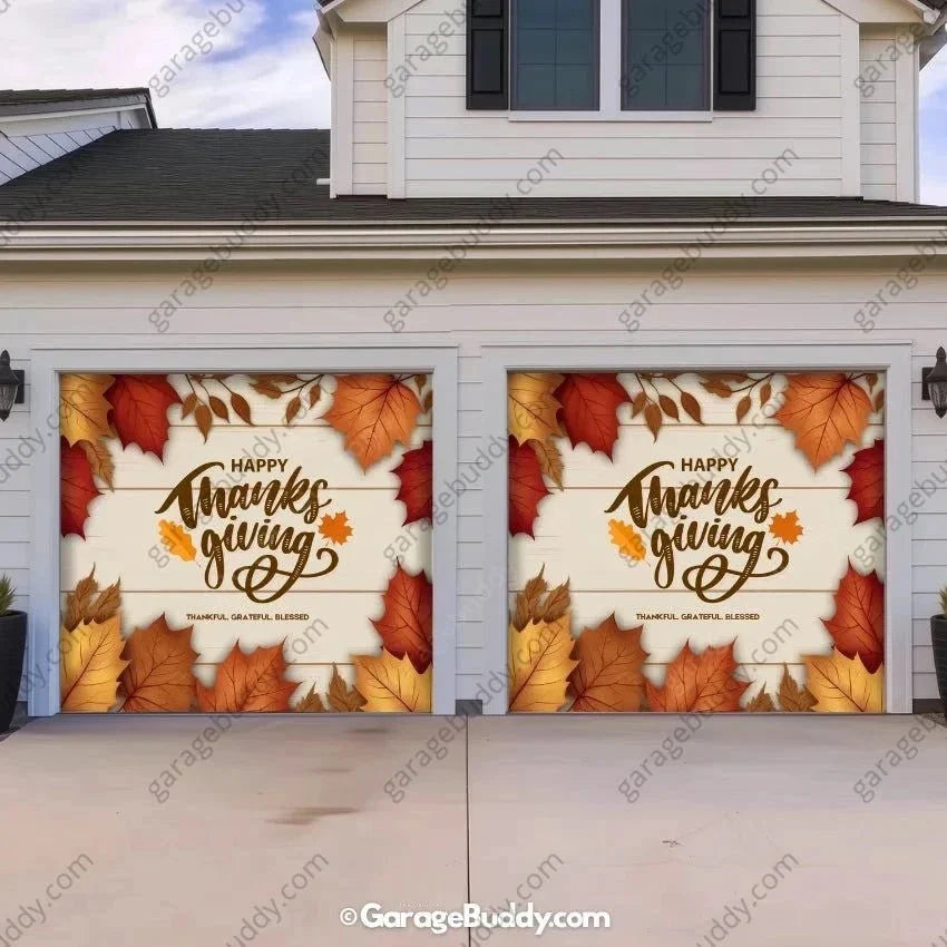 Happy Thanksgiving | Festive Garage Door Cover - Free Shipping