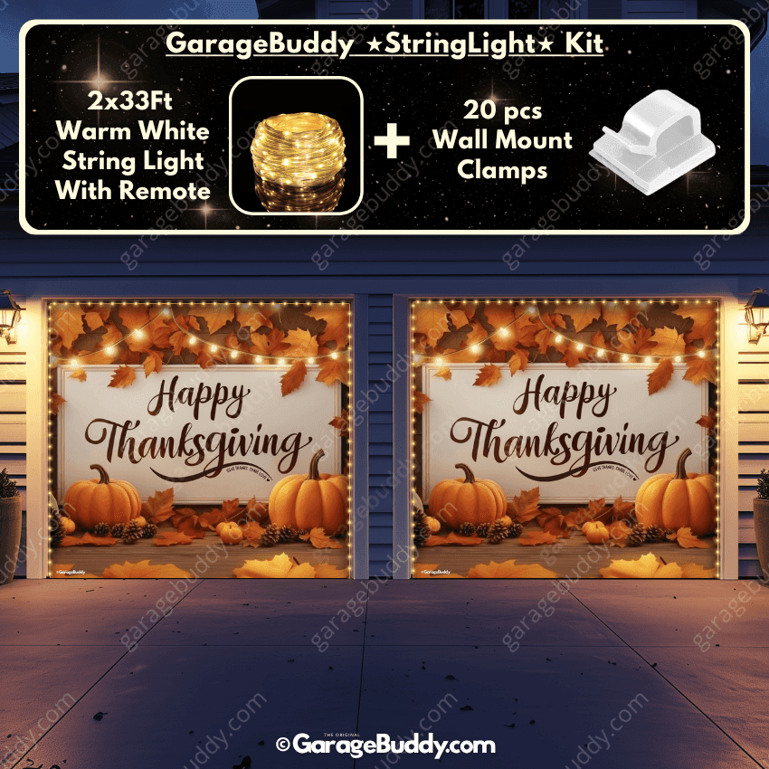 Happy Thanksgiving (B) | Festive Garage Door Cover - Free Shipping