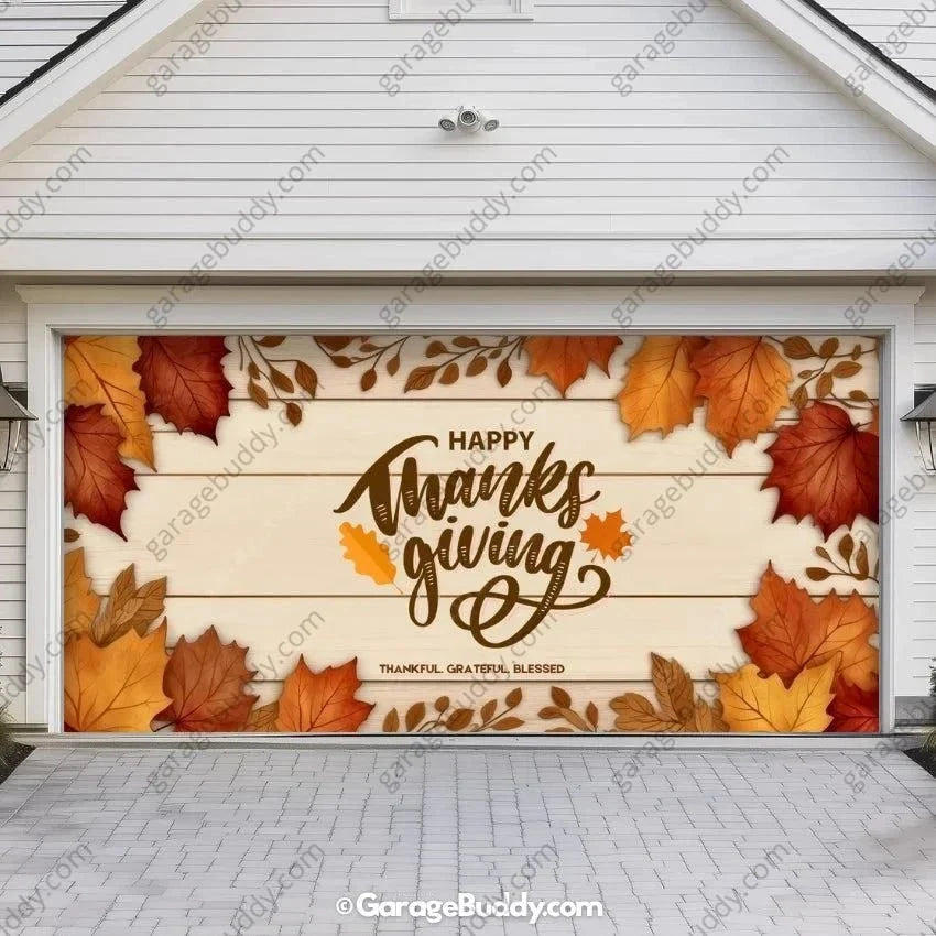 Happy Thanksgiving | Festive Garage Door Cover - Free Shipping