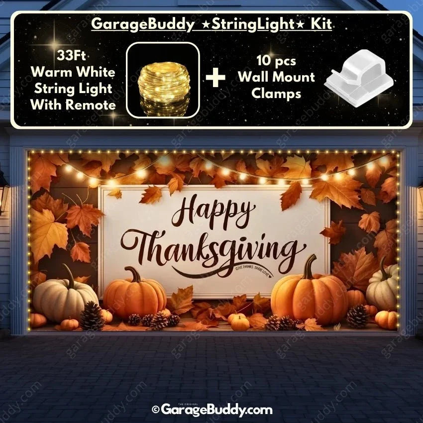 Happy Thanksgiving (B) | Festive Garage Door Cover - Free Shipping