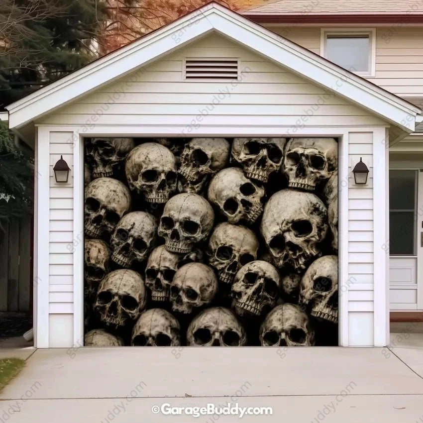 Wall of the Dead | Skull Halloween Garage Door Cover - Free Shipping