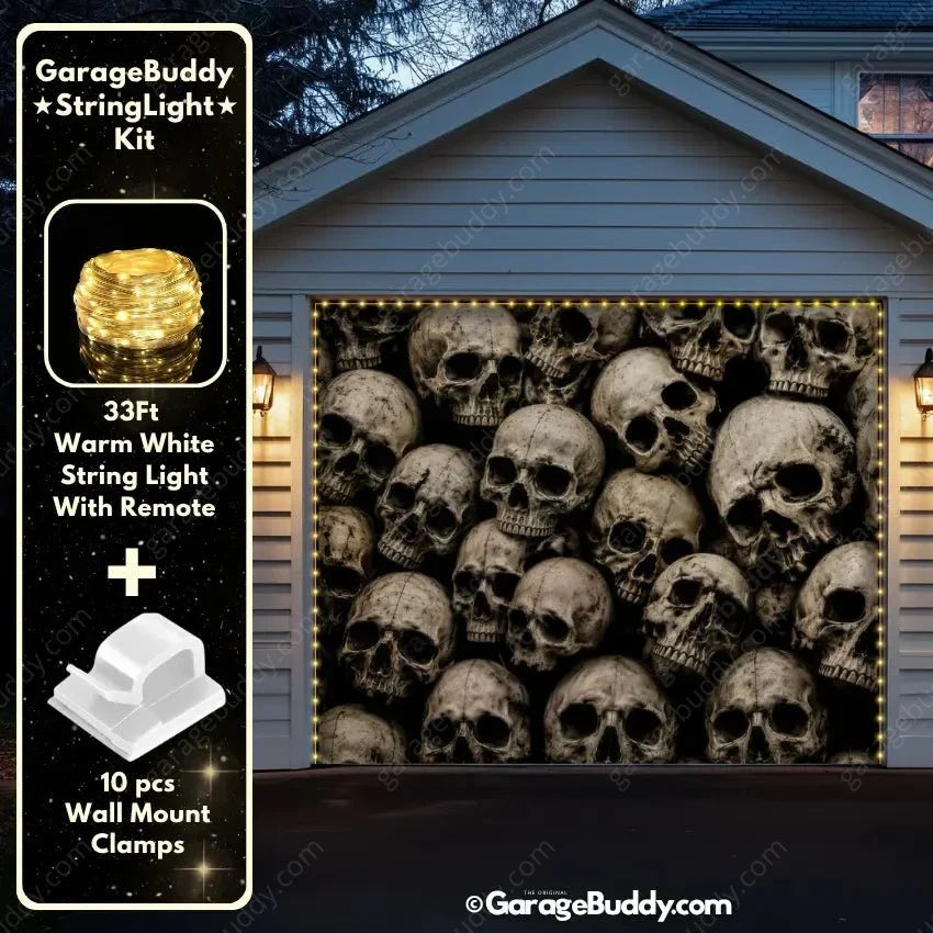 Wall of the Dead | Skull Halloween Garage Door Cover - Free Shipping