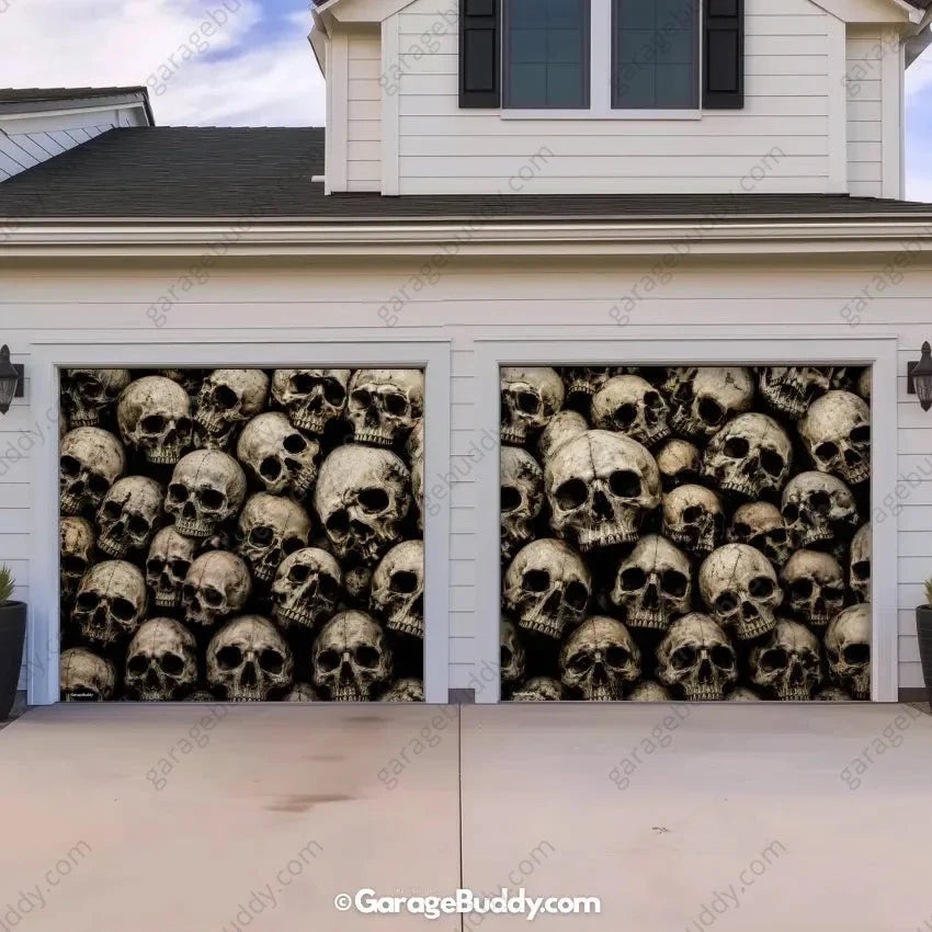 Wall of the Dead | Skull Halloween Garage Door Cover - Free Shipping