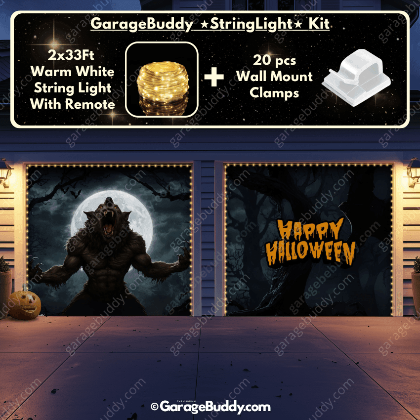 Werewolf Scene | Halloween Garage Door Cover - Free Shipping