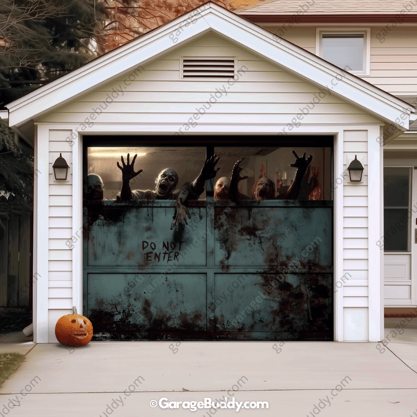Zombie Breach | Halloween Garage Door Cover - Free Shipping