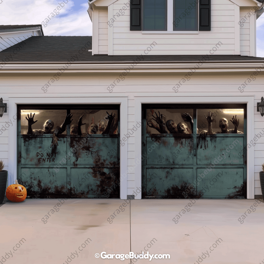 Zombie Breach | Halloween Garage Door Cover - Free Shipping