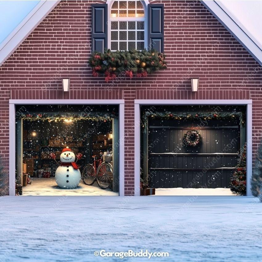 Snowy The Snowman | Christmas Garage Door Cover - Free Shipping