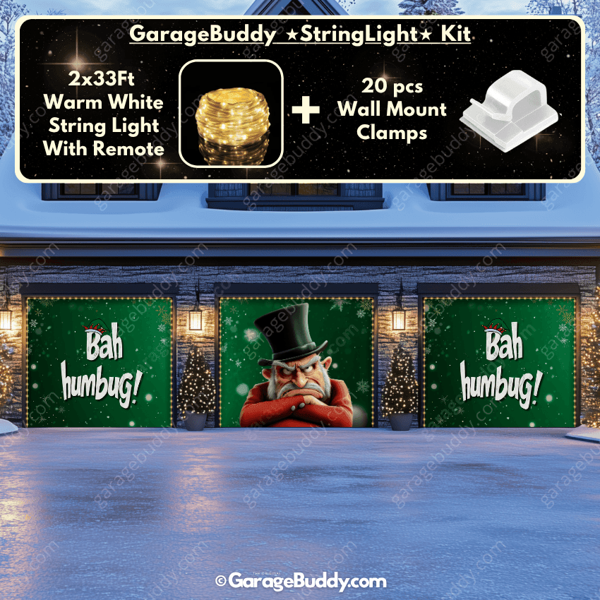 Bah Humbug | Christmas Garage Door Cover - Free Shipping