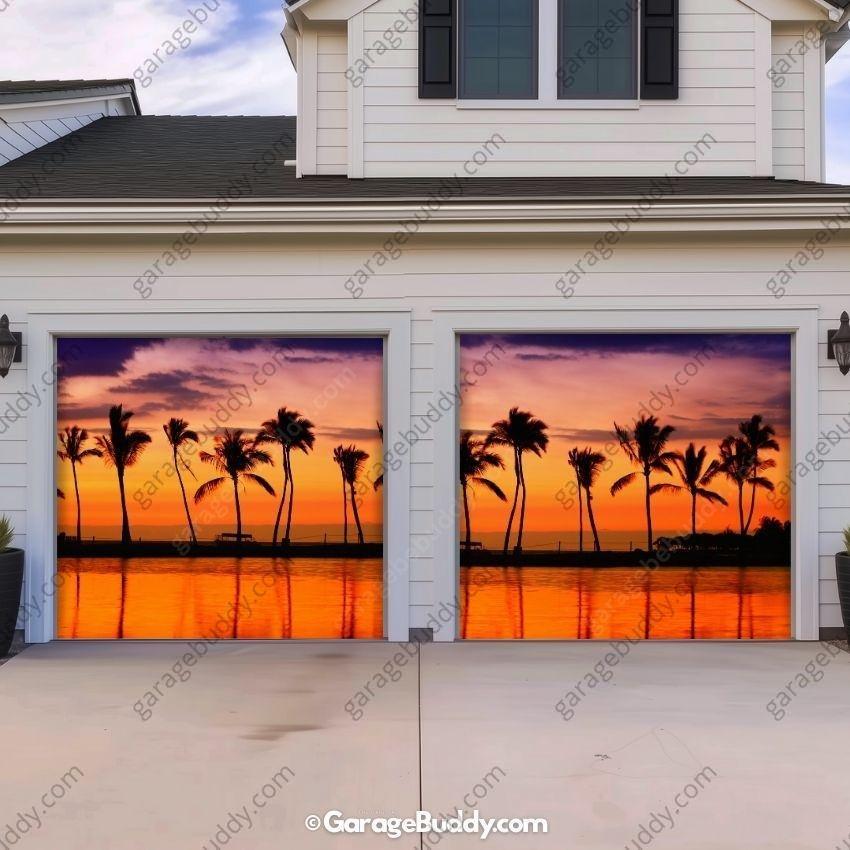 Beach Sunset | Nature Garage Door Cover - Free Shipping