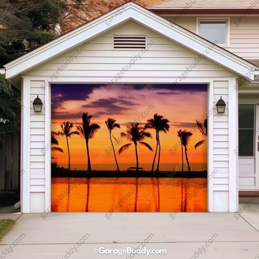 Beach Sunset | Nature Garage Door Cover - Free Shipping