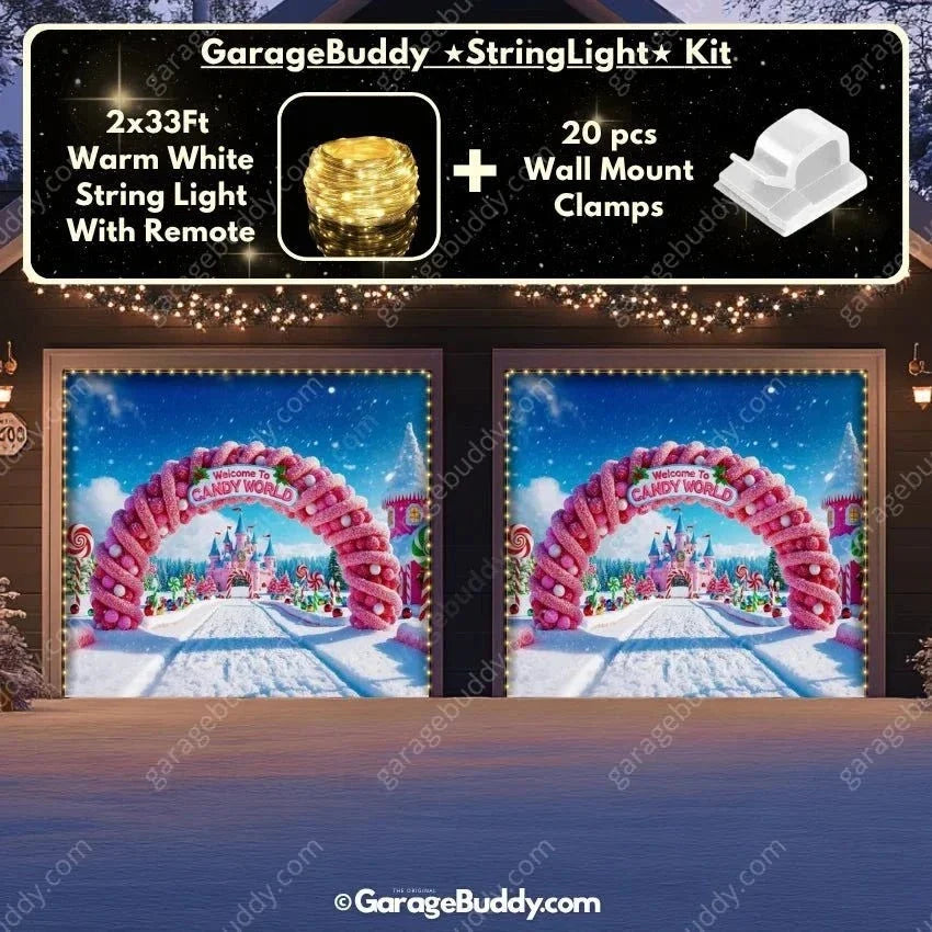 Candy World | Christmas Garage Door Cover - Free Shipping