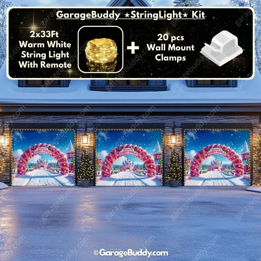 Candy World | Christmas Garage Door Cover - Free Shipping