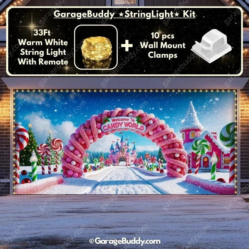 Candy World | Christmas Garage Door Cover - Free Shipping