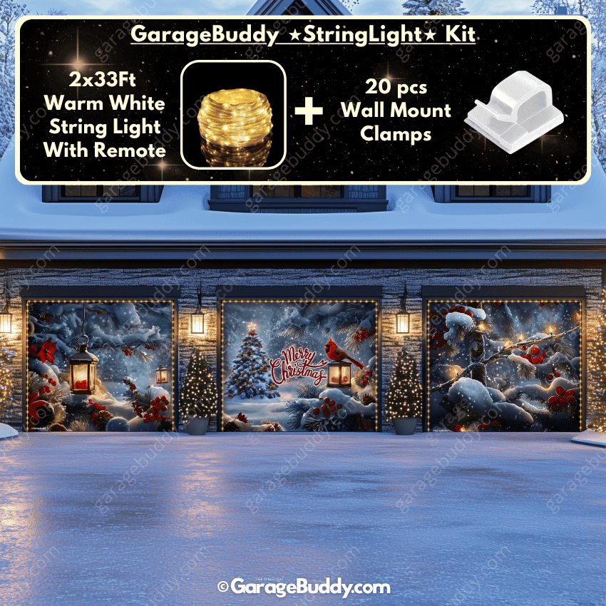 Cardinal's Christmas | Christmas Garage Door Cover - Free Shipping