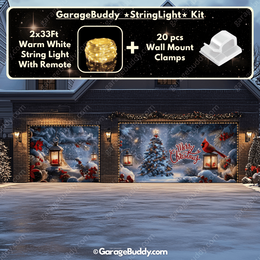 Cardinal's Christmas | Christmas Garage Door Cover - Free Shipping