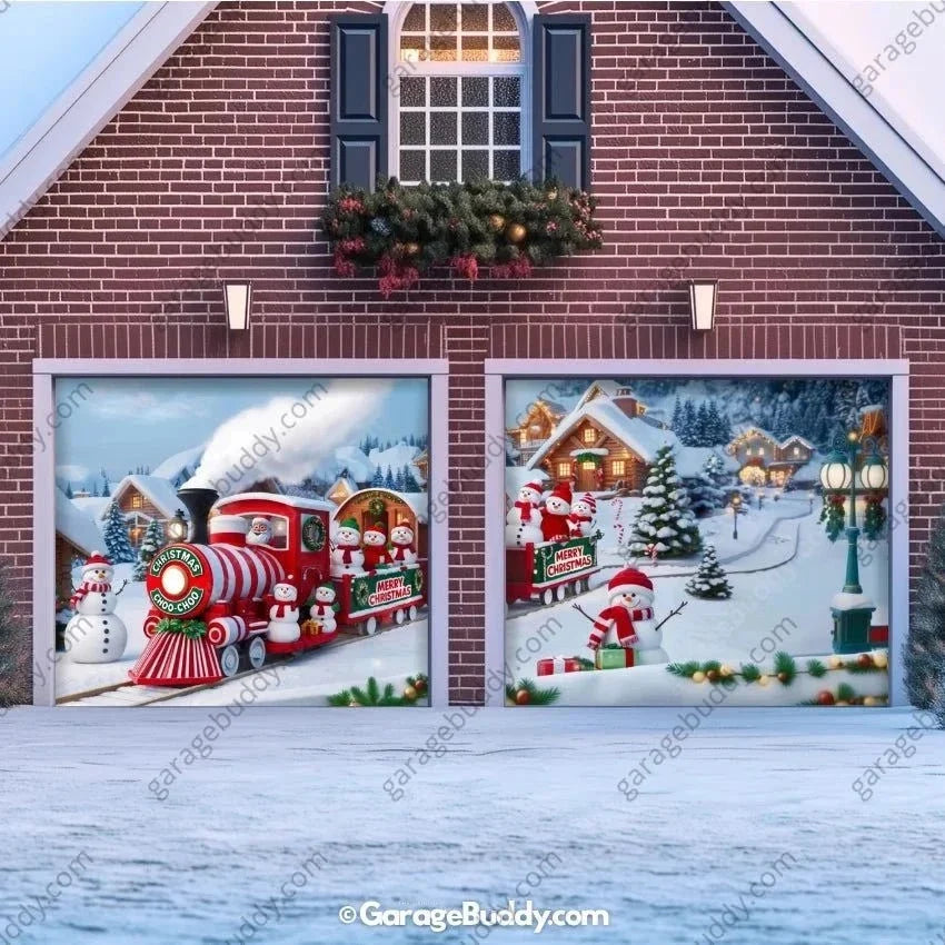 Christmas Choo-Choo | Christmas Garage Door Cover - Free Shipping