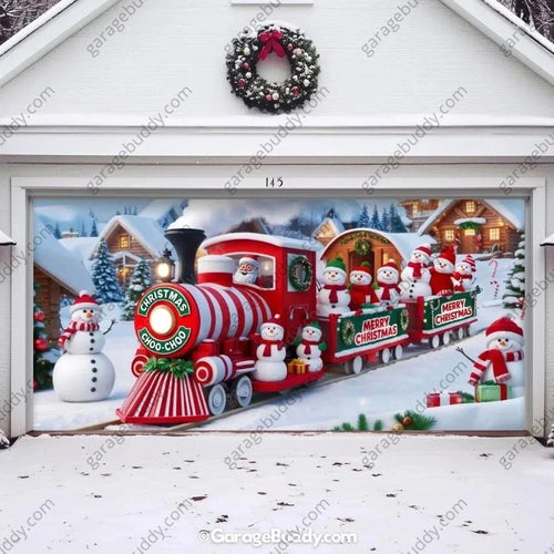 Christmas Choo-Choo | Christmas Garage Door Cover - Free Shipping