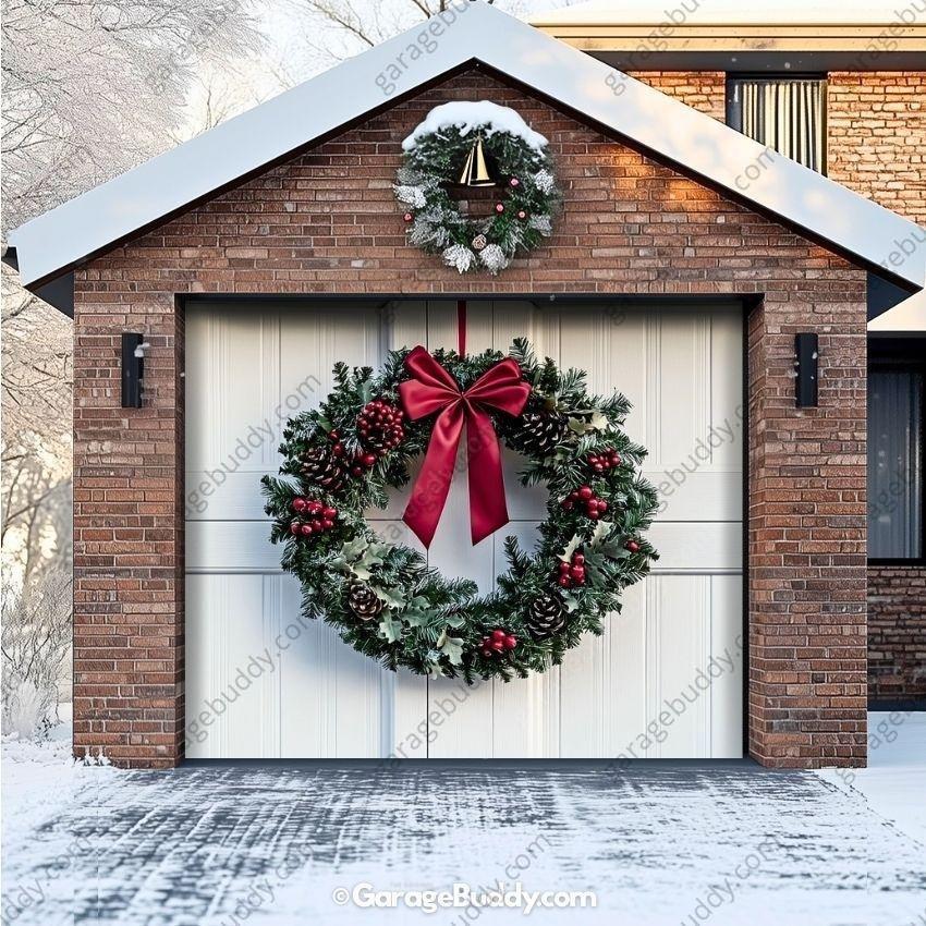 Christmas Wreath | Christmas Garage Door Cover - Free Shipping